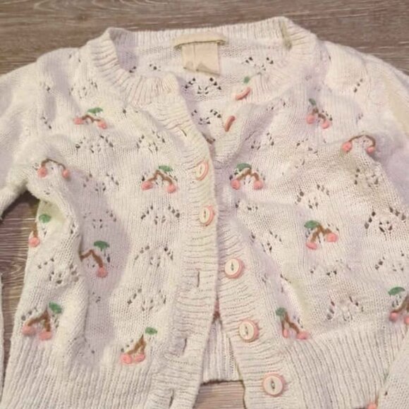 Matilda Jane (Hello Lovely) Sweet Cherries Cardigan Sweater girls size 6 - Picture 4 of 4